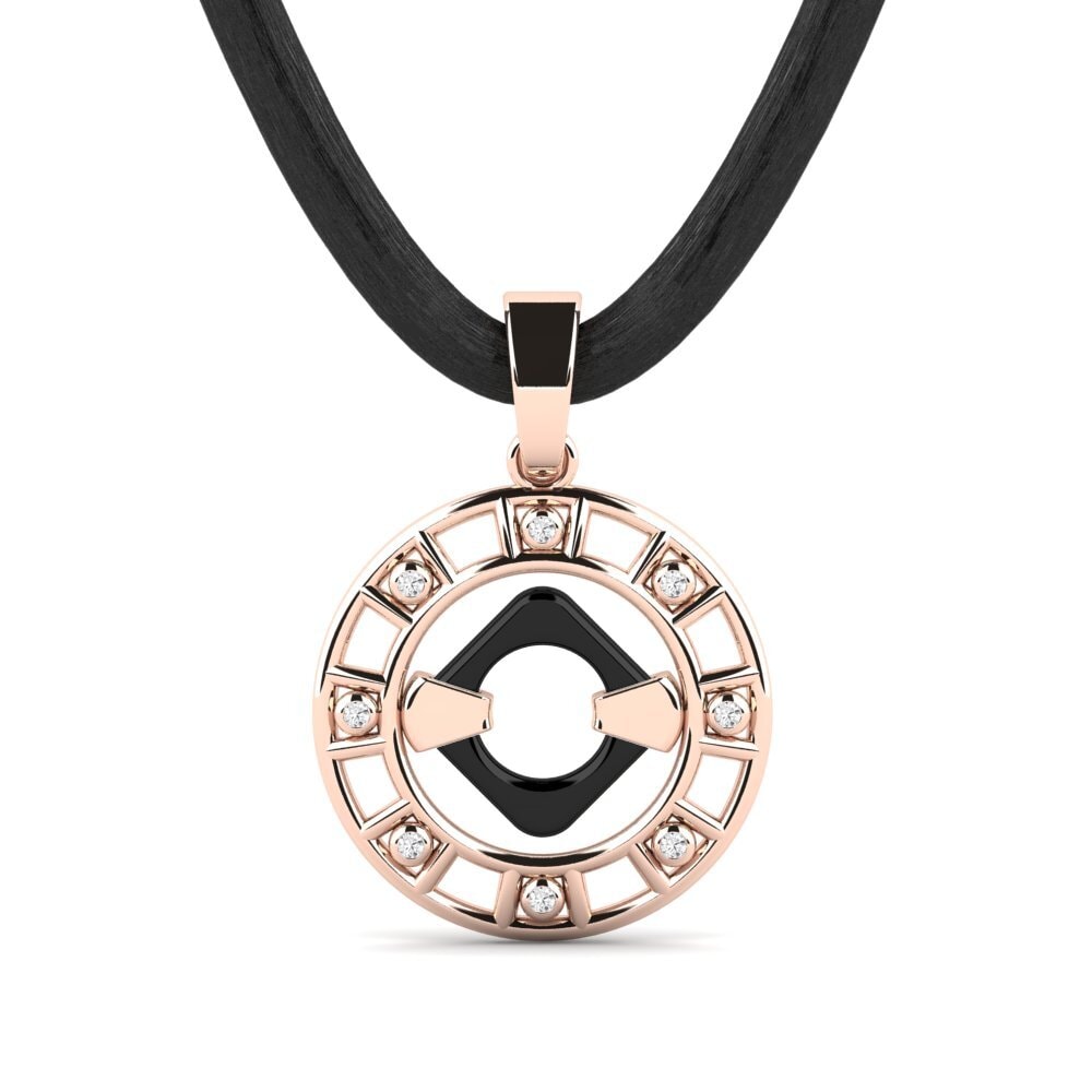 14ct Rose Gold White sapphire Men's Pendant Mabry