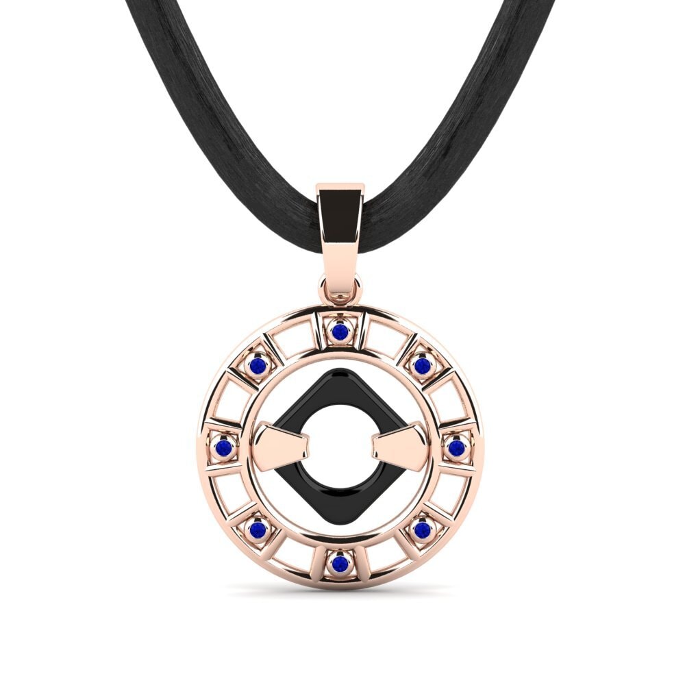 9k Oro Rosa Zafiro Colgante para hombre Mabry