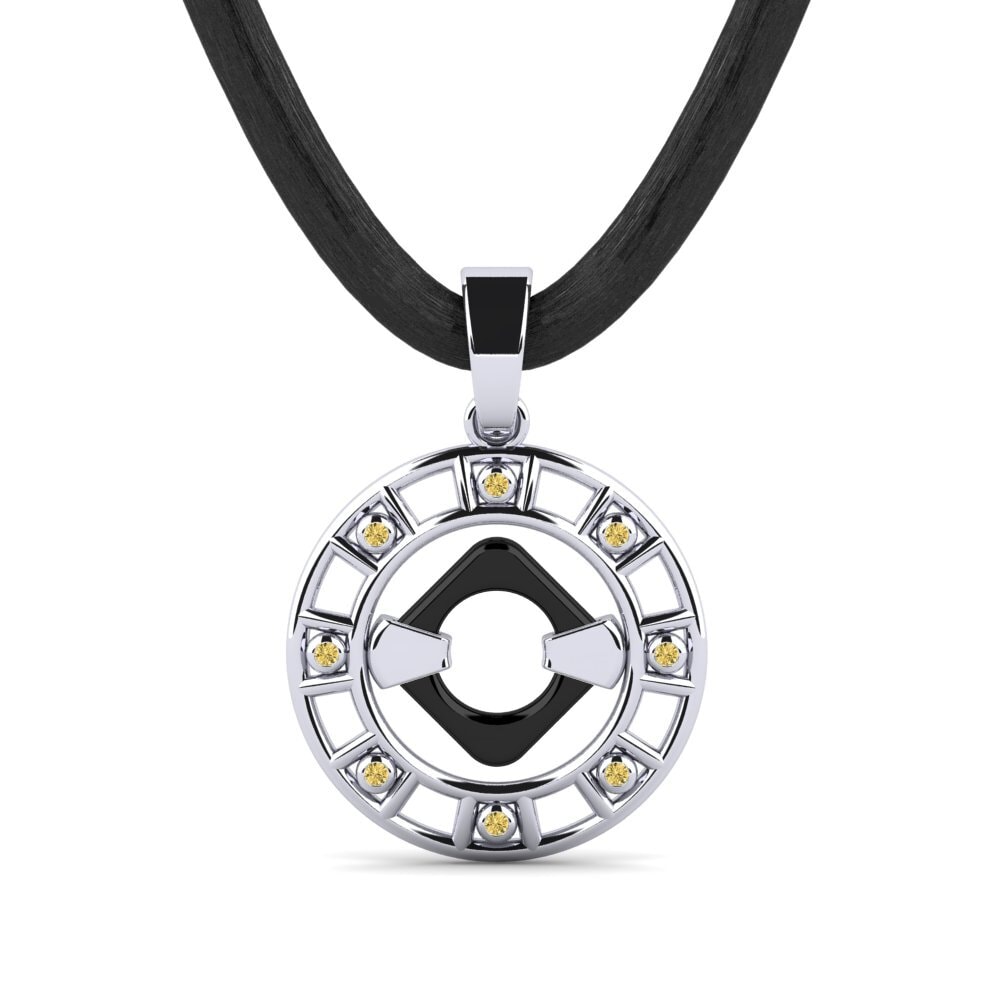 950 Palladium Yellow Diamond Men's Pendant Mabry
