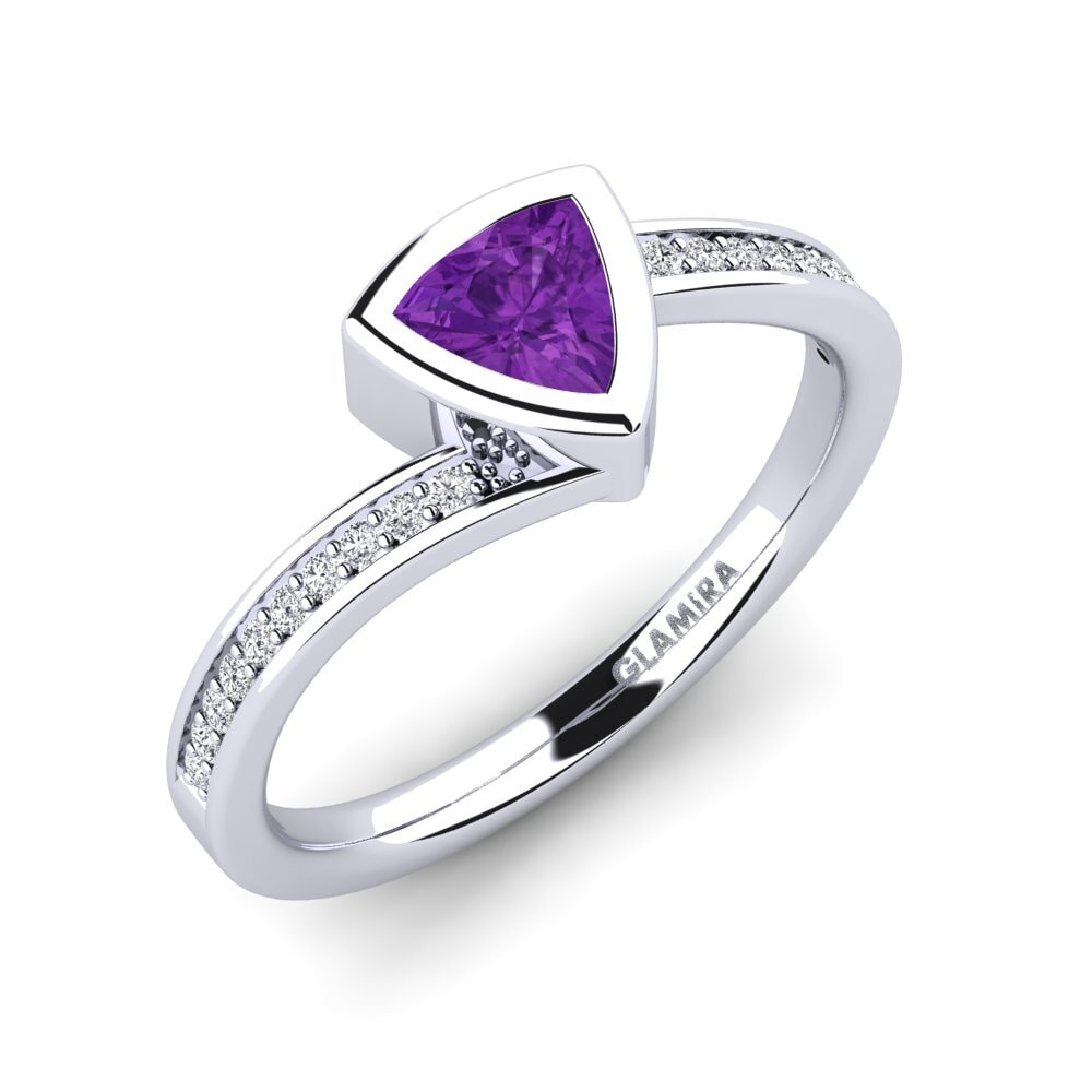 Trillion Amethyst Engagement Ring Macaulay