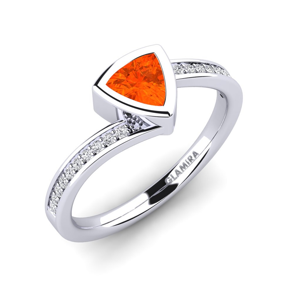 Trillion Fire Opal Engagement Ring Macaulay