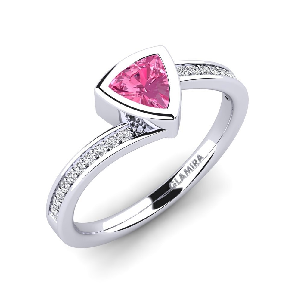 Trillion Pink Tourmaline Engagement Ring Macaulay