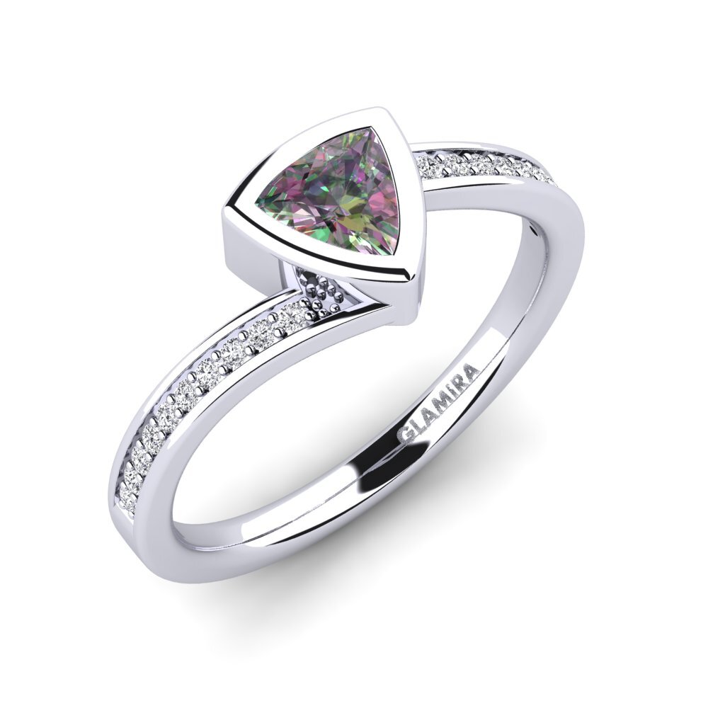 Trillion Mystic Topaz Engagement Ring Macaulay