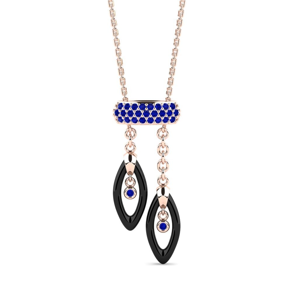 9ct Rose Gold Sapphire Women's Necklace Macbeth