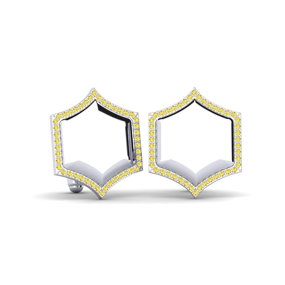 Palladium950 Gul safir Manchetknap Machoke