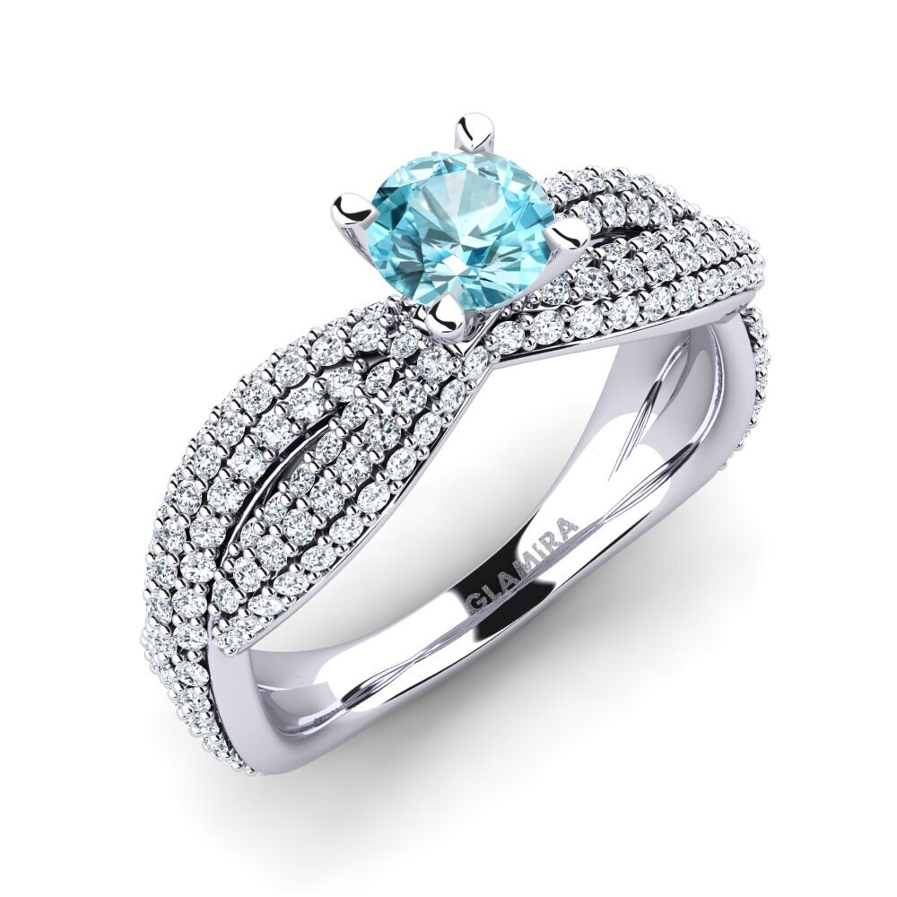 Blue Zircon Engagement Ring Mackenzie
