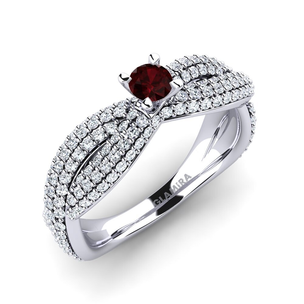 Garnet Engagement Ring Mackenzie 0.16 crt