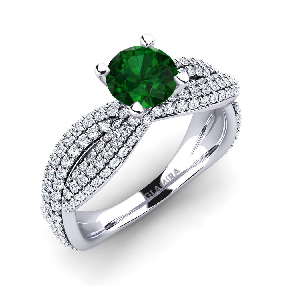 9ct White Gold Tsavorite Engagement Ring Mackenzie 0.8 crt
