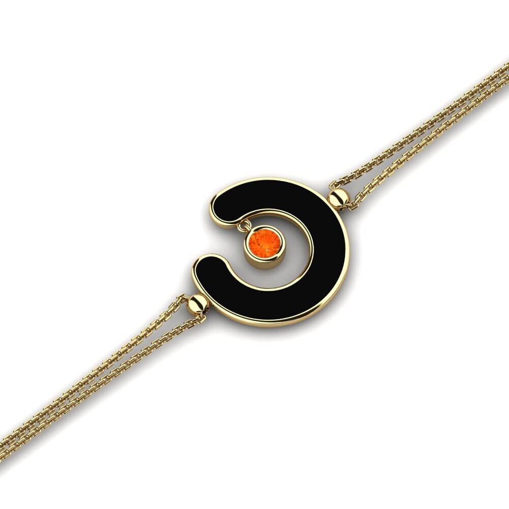 14k Oro Amarillo Ópalo Fuego Pulsera de Mujer Macoma