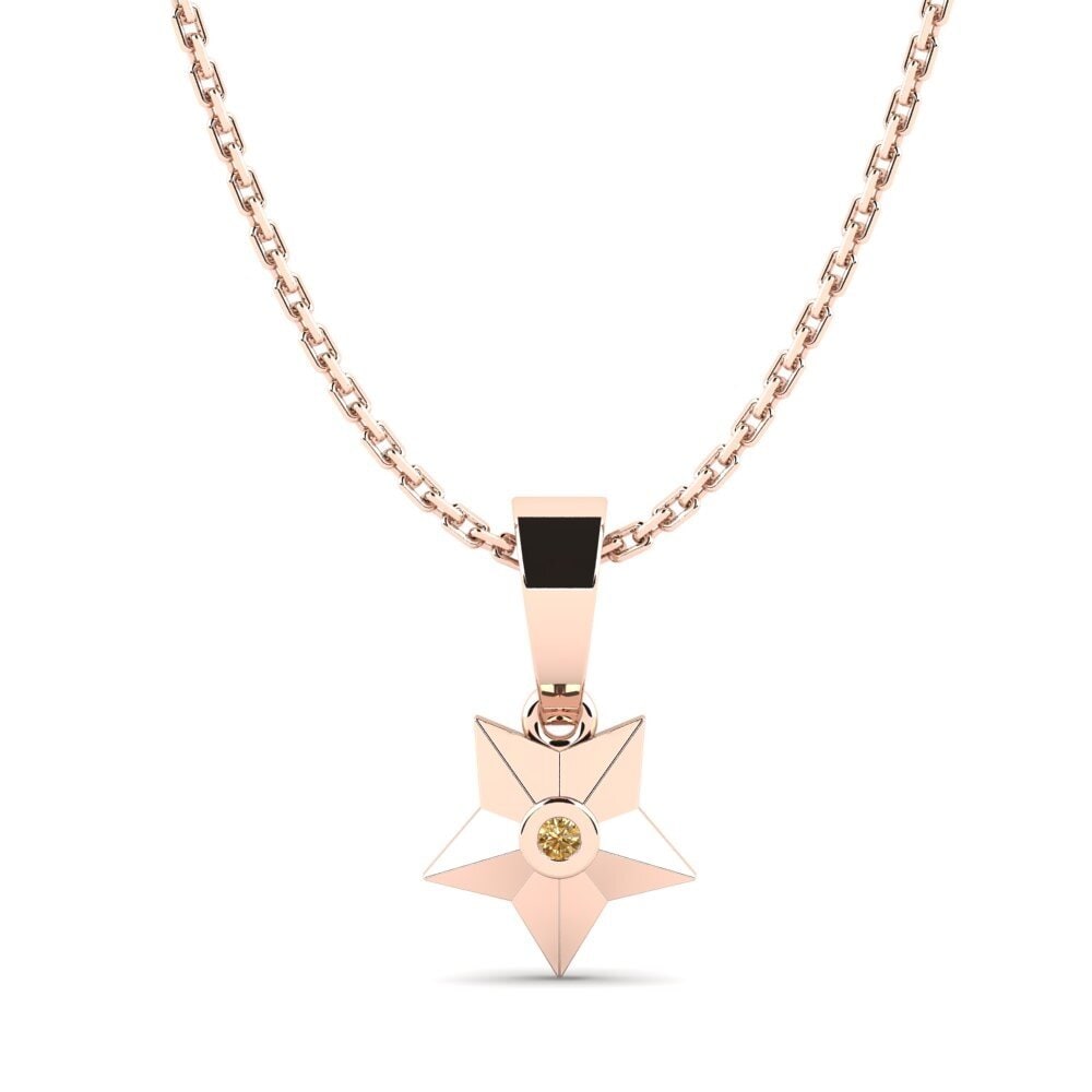 14ct Rose Gold Brown Diamond Pendant Maculatus Daughter