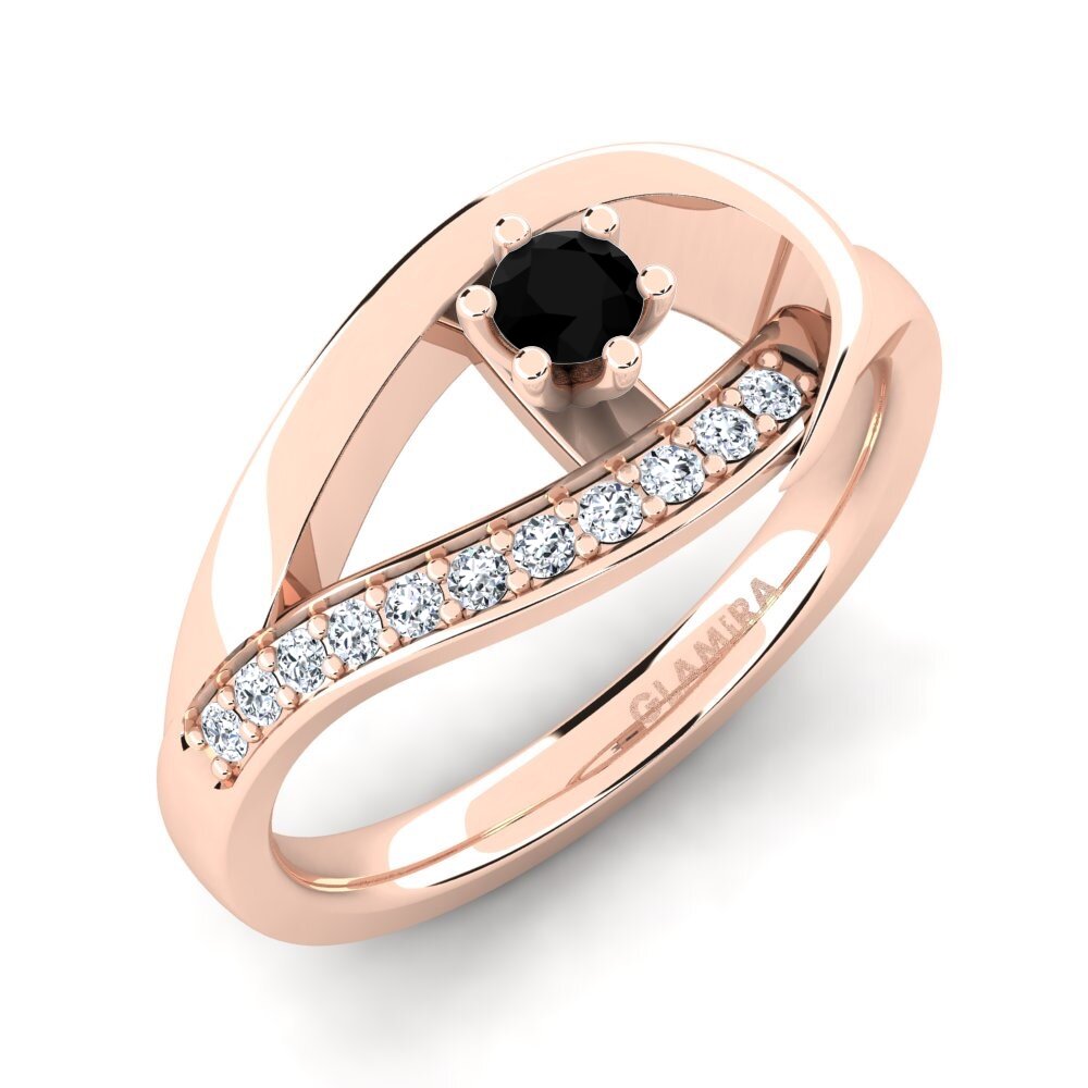 Black Diamond Engagement Ring Madely 0.1 crt
