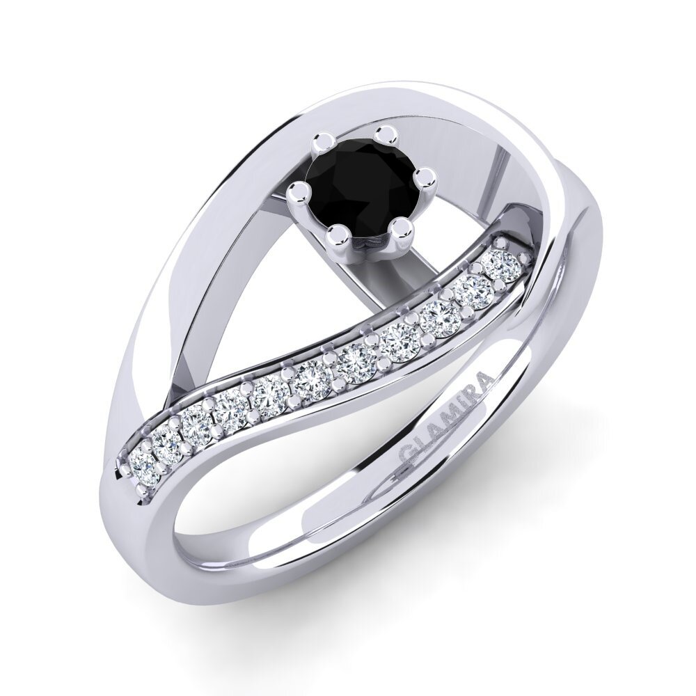 Black Diamond Engagement Ring Madely 0.16 crt