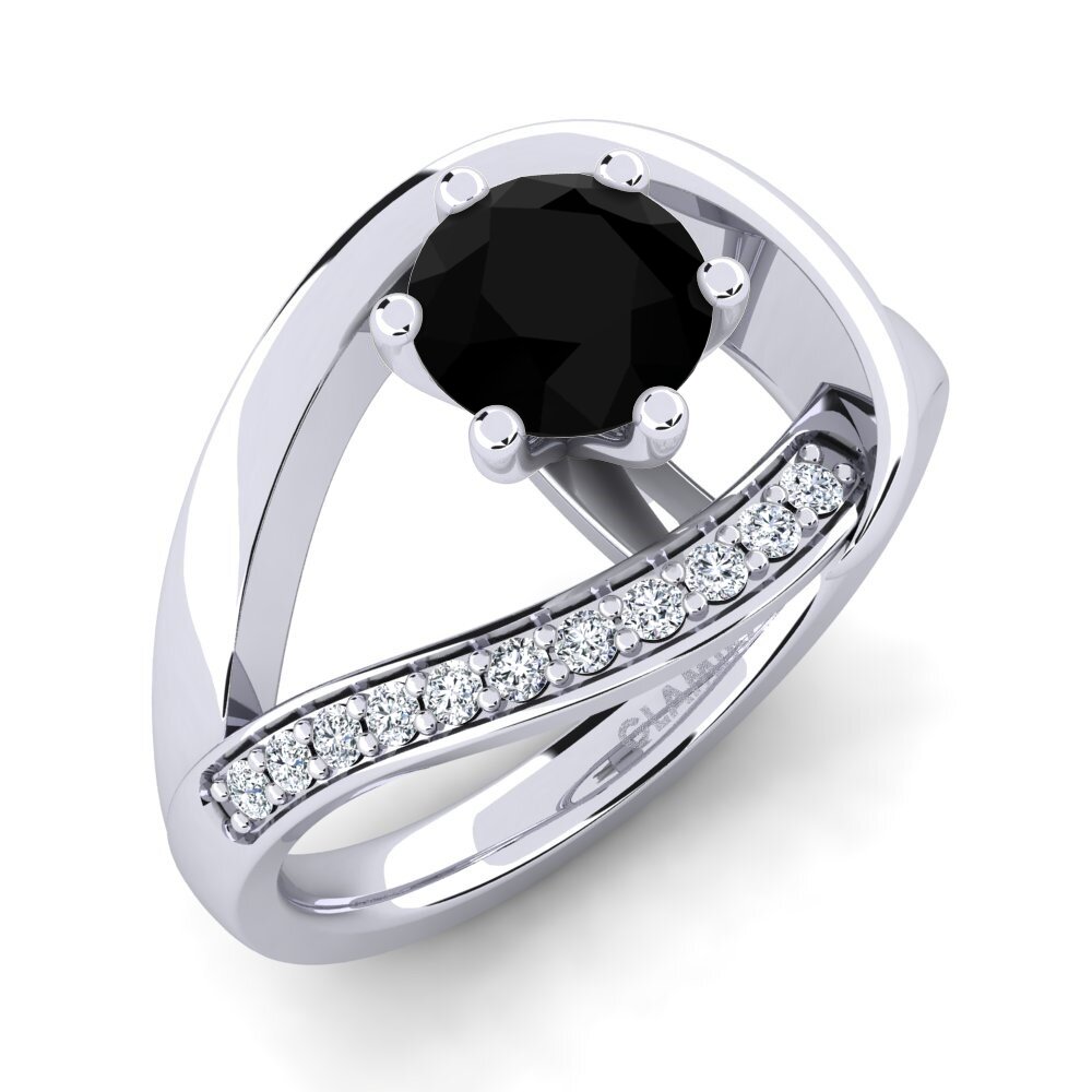 Black Diamond Engagement Ring Madely 0.8 crt
