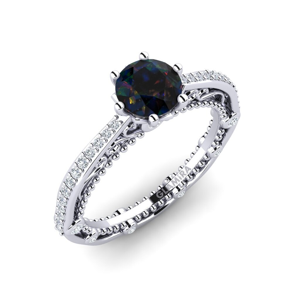 Black Opal Engagement Ring Madera