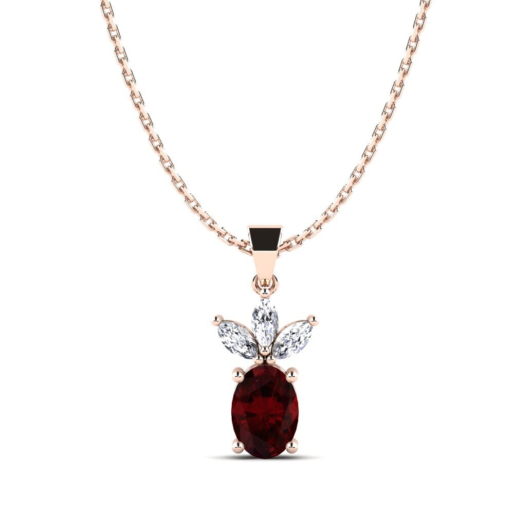 Or rose 14k Grenat Pendentif pour femme Maderia