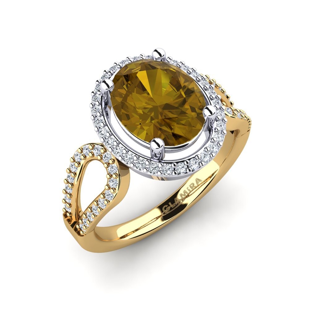 Brown Zircon Engagement Ring Madicela