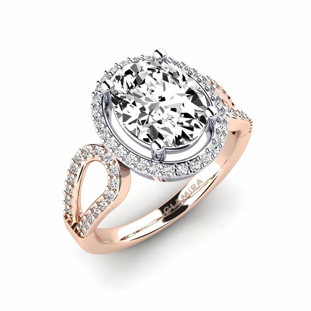 9k Rose & White Gold Engagement Ring Madicela
