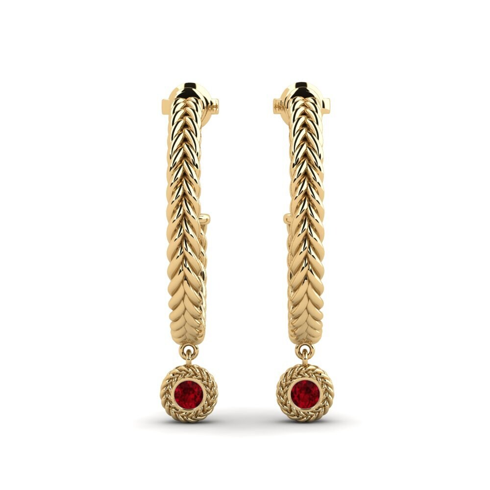 Ronde Rubis Boucle d'oreille femme Madisana