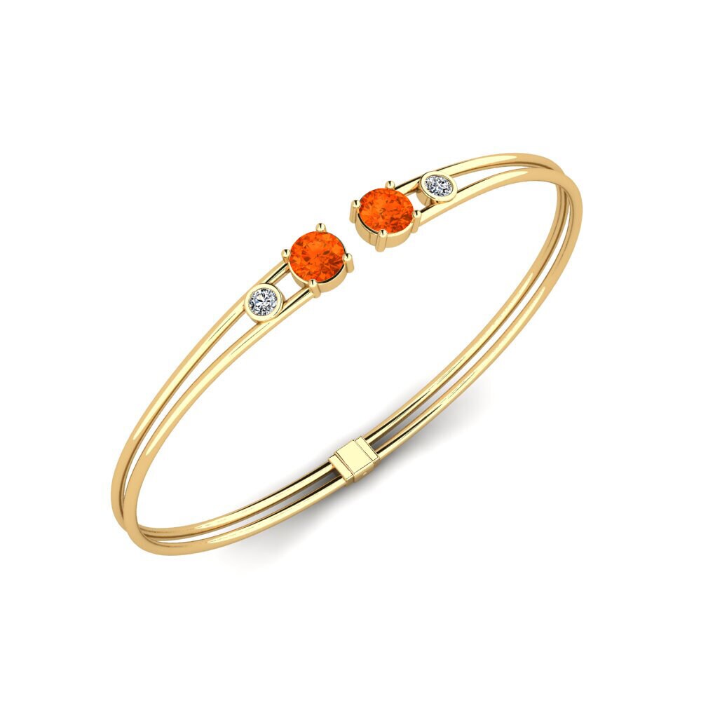9ct Yellow Gold Fire Opal Women's Bracelet Madisyn