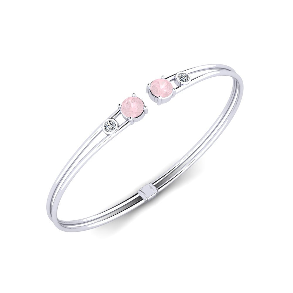 White Silver Rose Quartz Women's Bracelet Madisyn