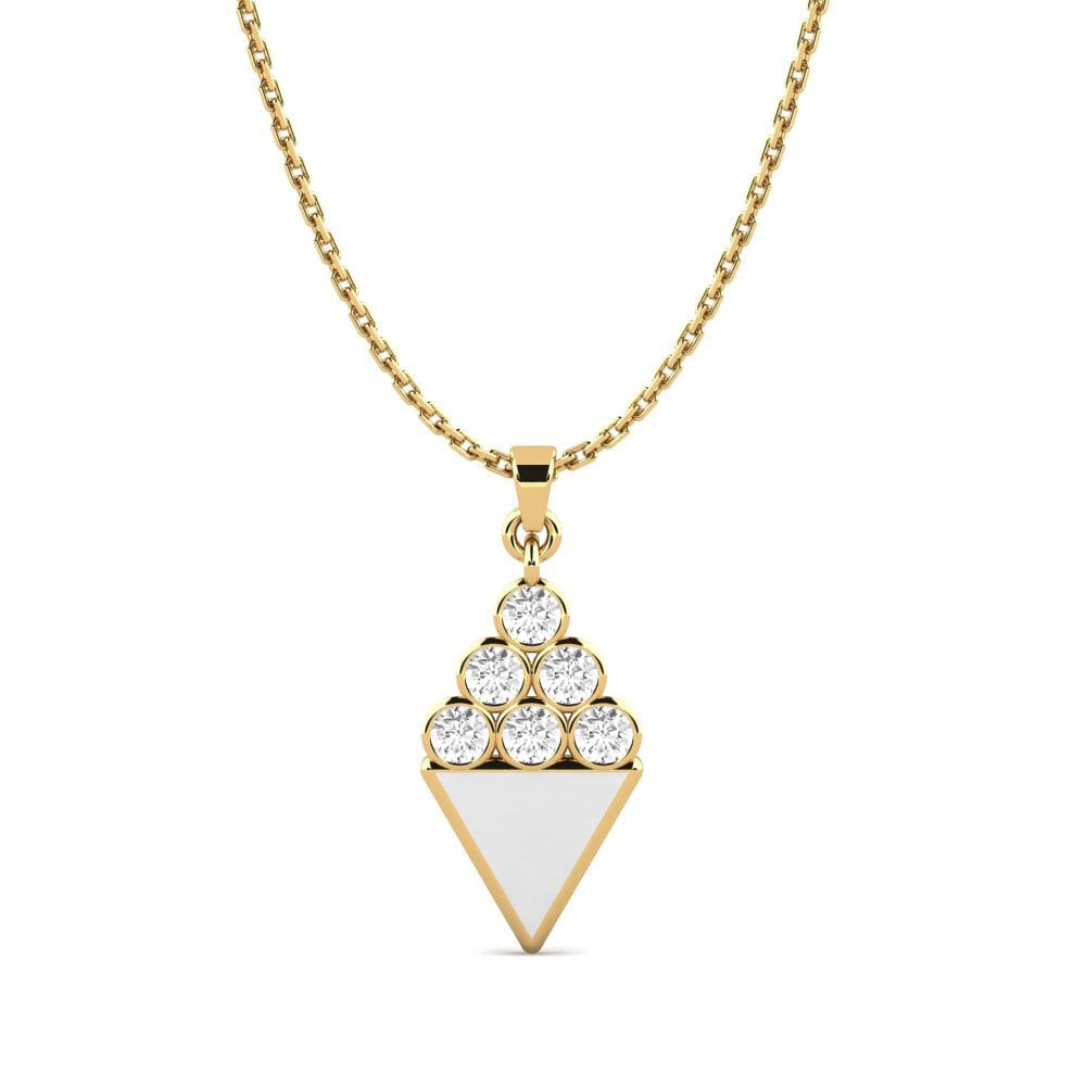 Vàng 9K Đá Sapphire Trắng Mặt dây chuyền nữ Madryn
