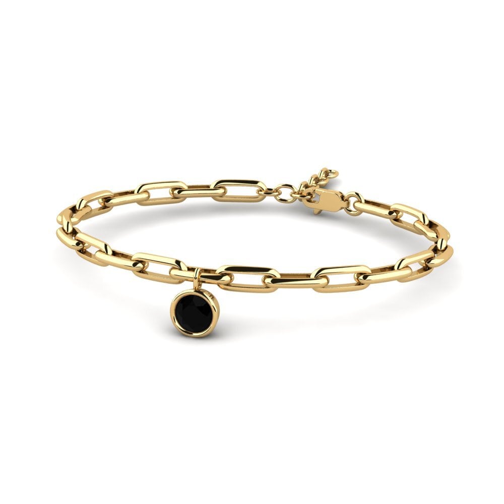 14k Oro Amarillo Zafiro negro Pulsera de Mujer Mae
