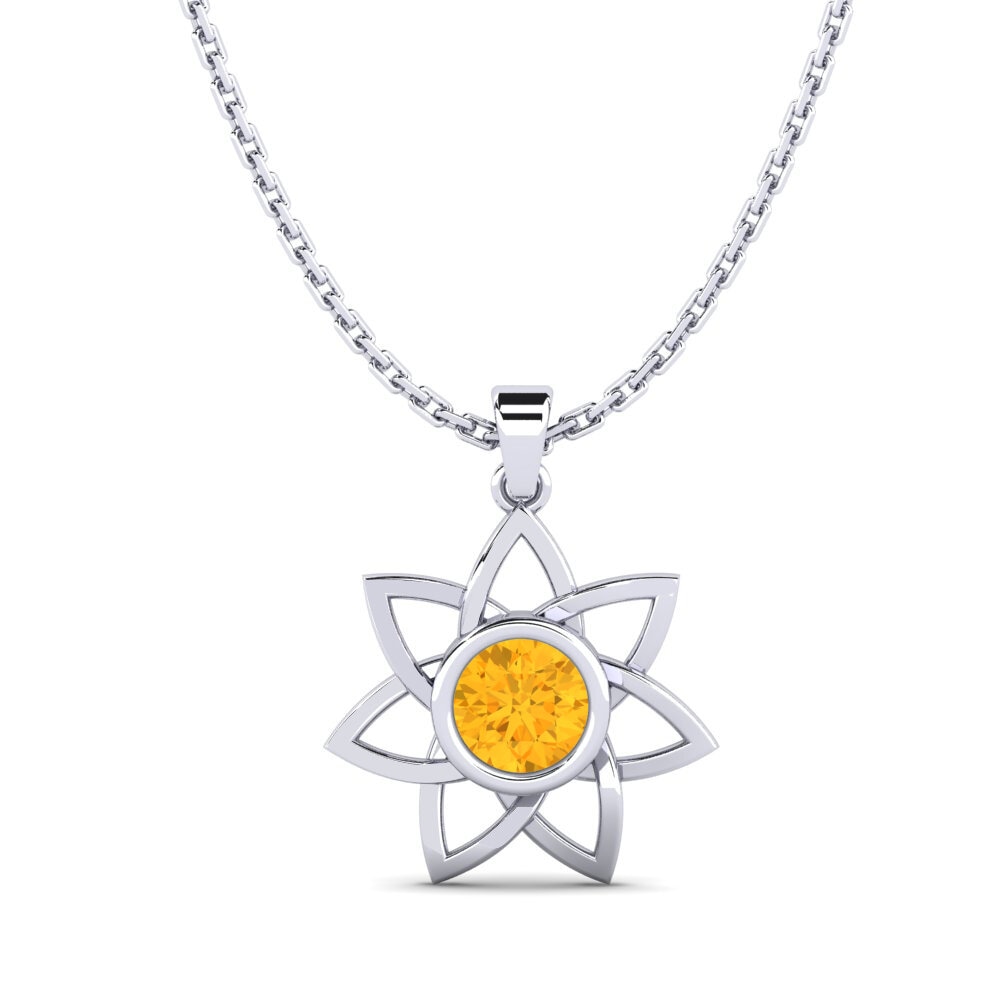 Citrine Pendentif pour femme Maenenn