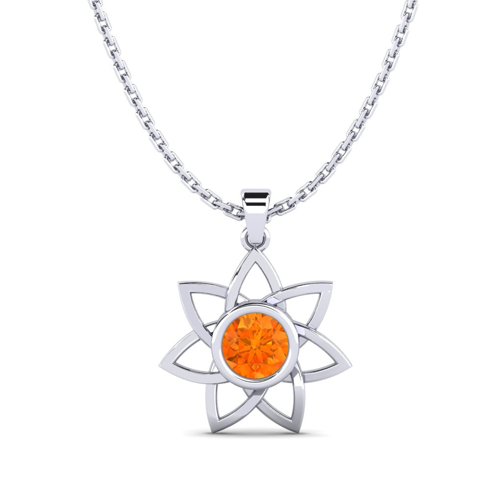 Zafiro Naranja Colgante de Mujer Maenenn