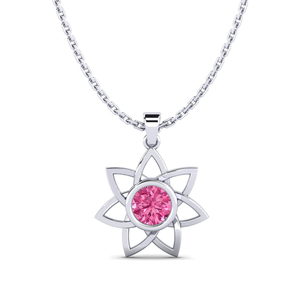 Turmalina rosa Colgante de Mujer Maenenn