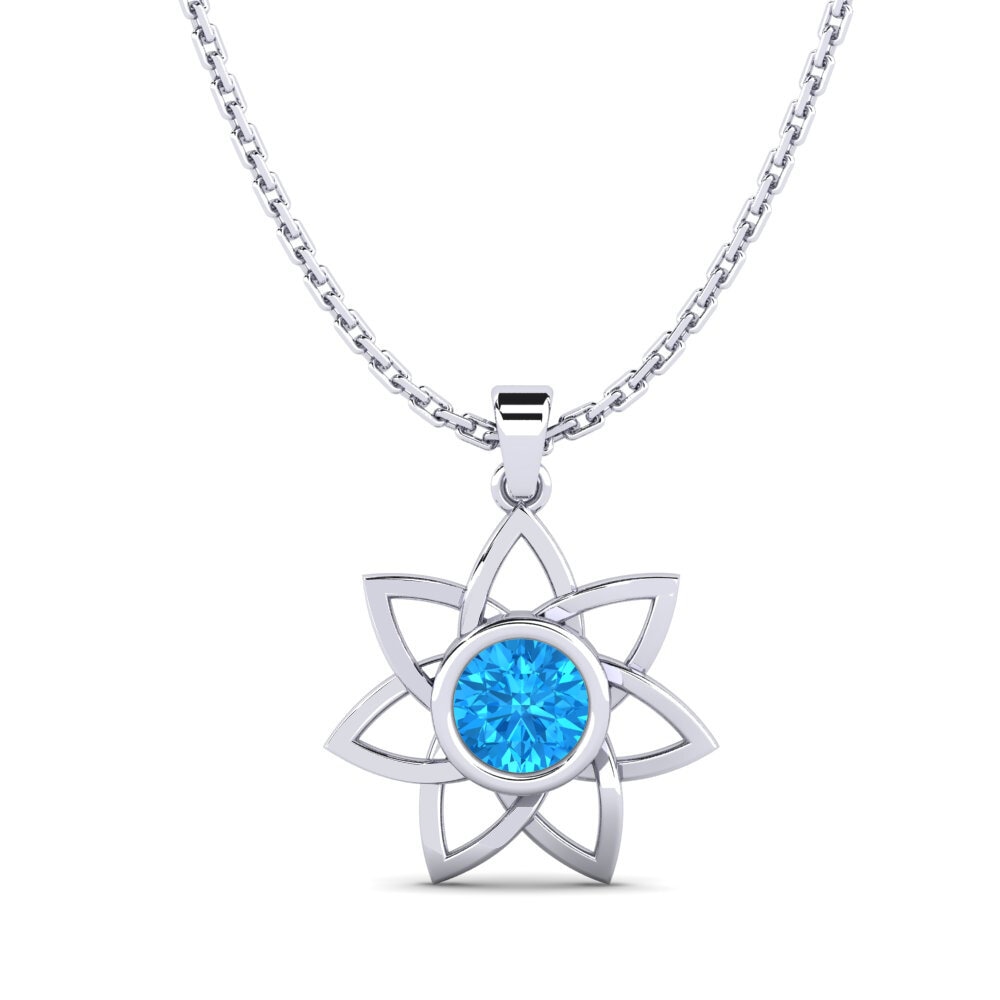 Topacio azul Colgante de Mujer Maenenn