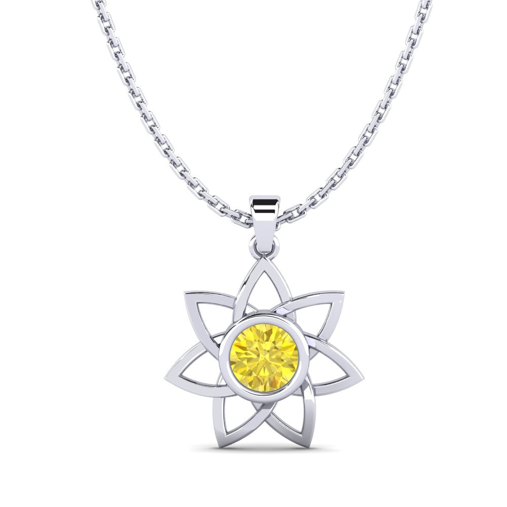 Yellow Sapphire Women's Pendant Maenenn