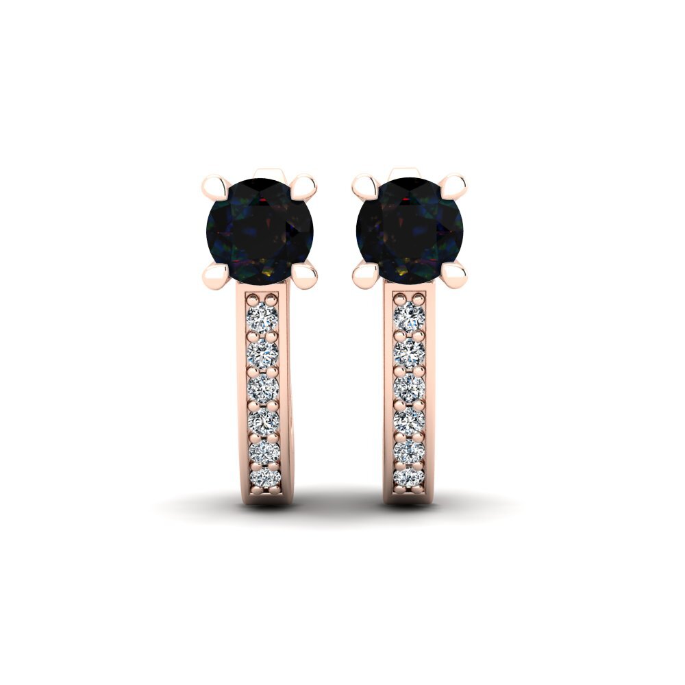 Huggies & Hoops Black Opal 18ct Rose Gold Earrings