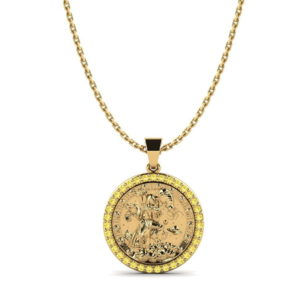 Yellow Sapphire Women's Pendant Magdalene - Aquarius