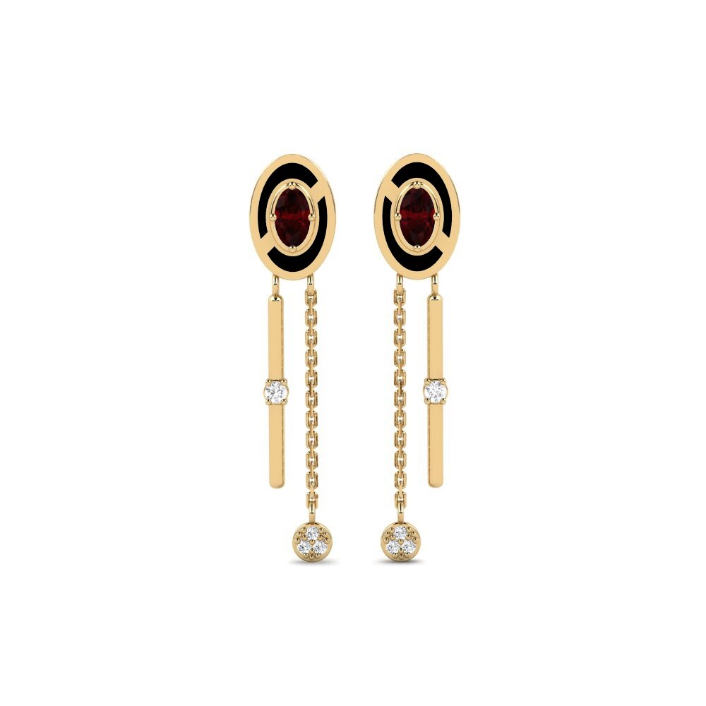 Pendientes Granate Pendientes de botón