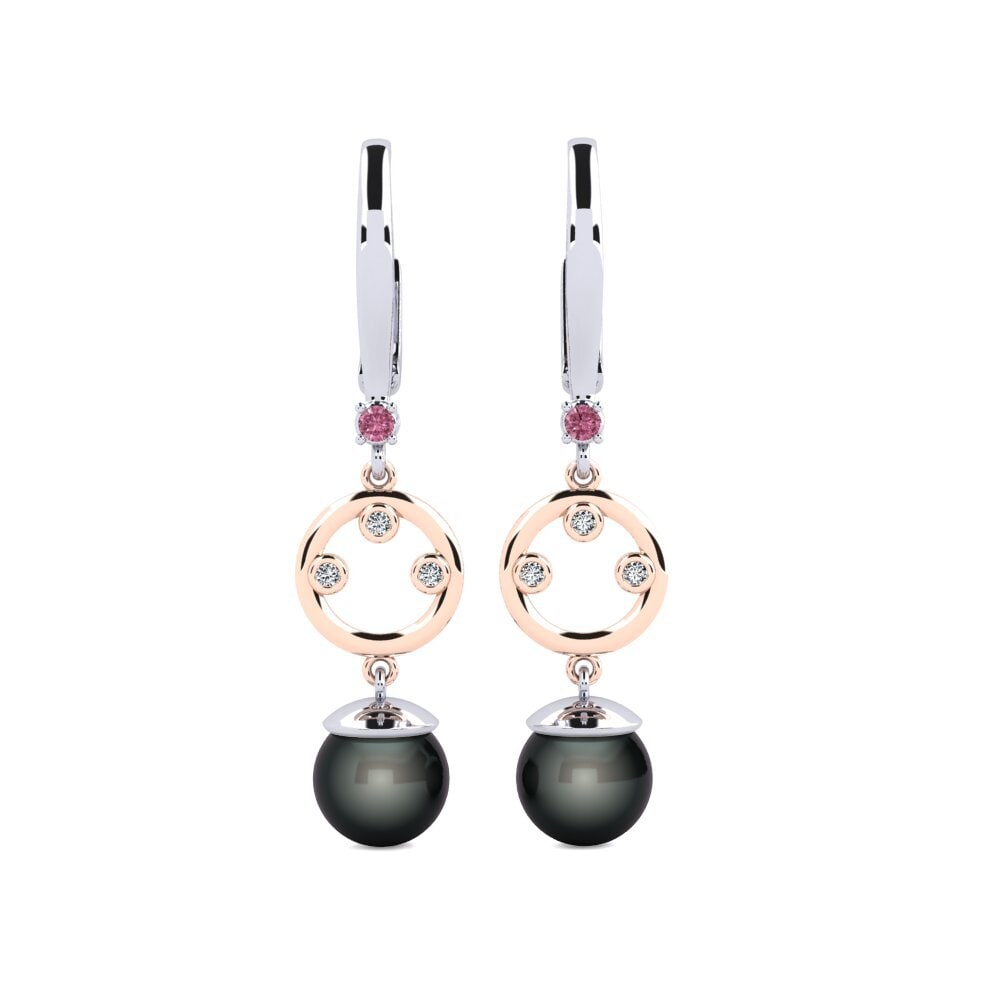 18ct White & Rose Gold Rhodolite Garnet Women's Earring Maghunaj