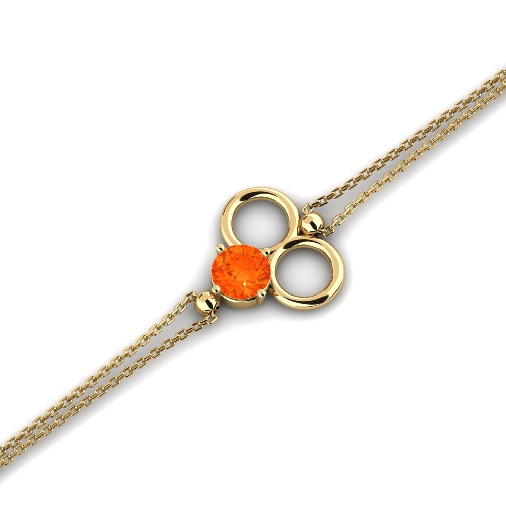 14k Oro Amarillo Ópalo Fuego Pulsera de Mujer Magnifique