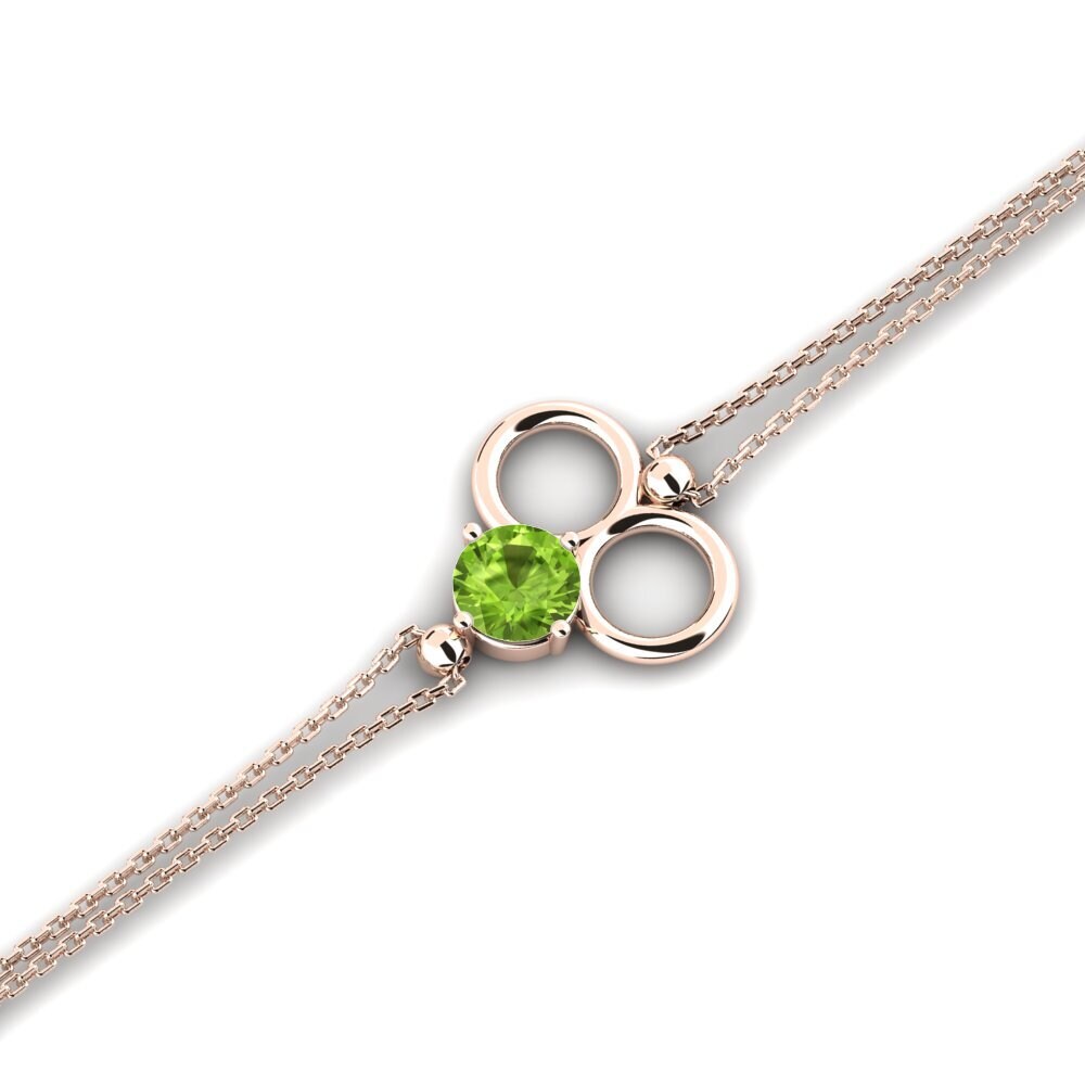 9ct Rose Gold Peridot Women's Bracelet Magnifique