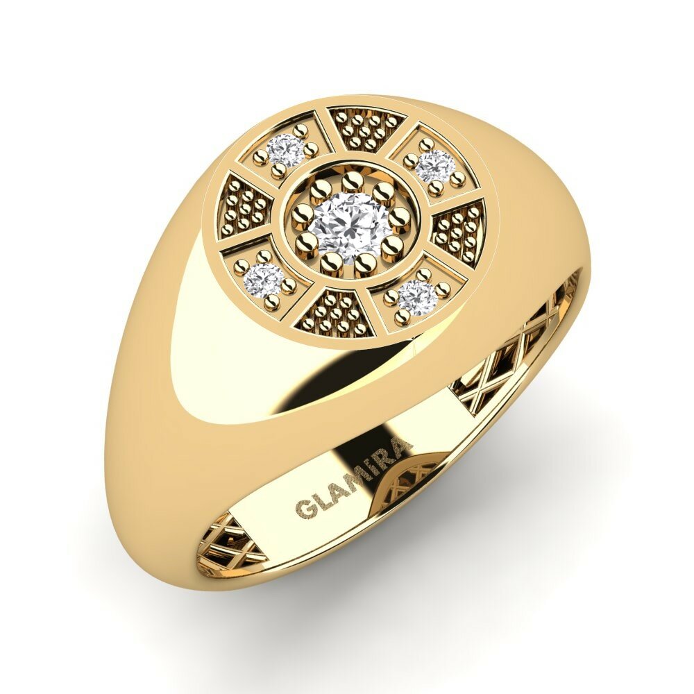 Saphir Blanc Anneau rose Magor