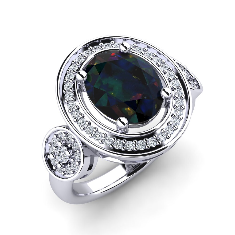 Black Opal Engagement Ring Maguette