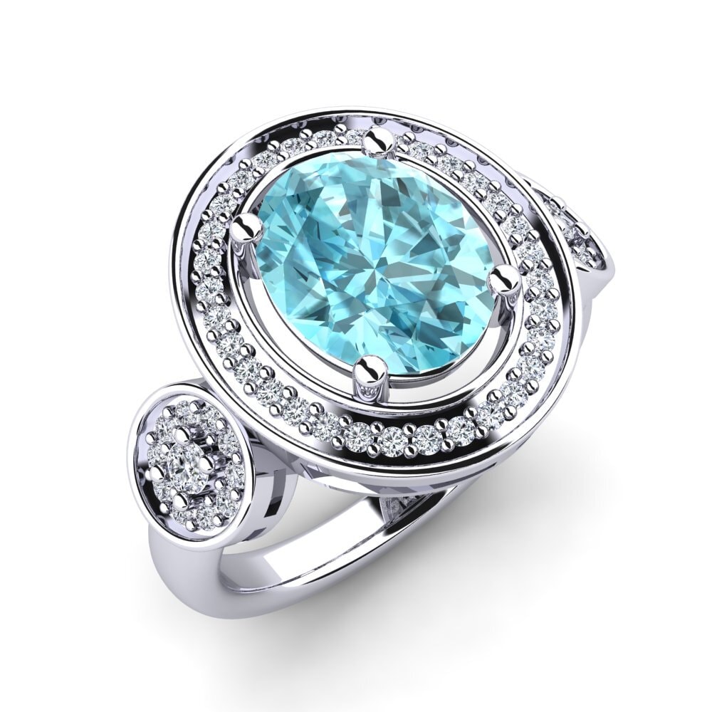 Blue Zircon Engagement Ring Maguette