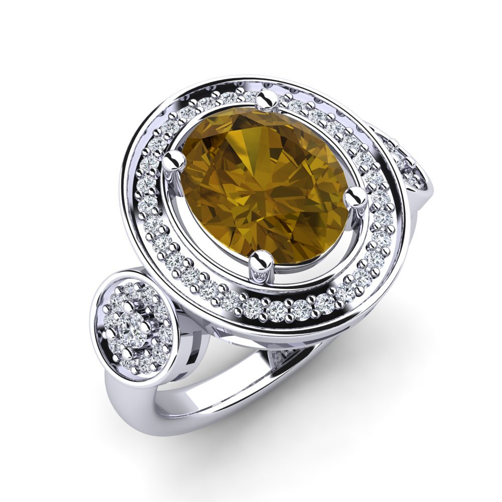 Brown Zircon Engagement Ring Maguette