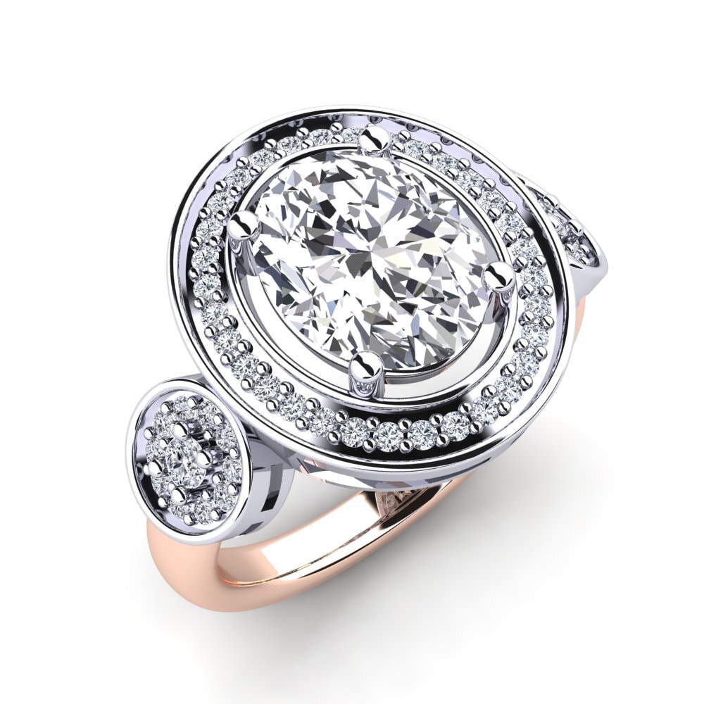 9ct White & Rose Gold Lab Grown Diamond Engagement Ring Maguette