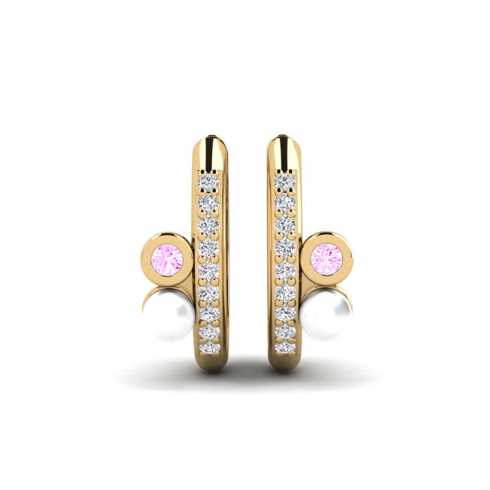 Roze Saffier Dames Oorbellen Magus