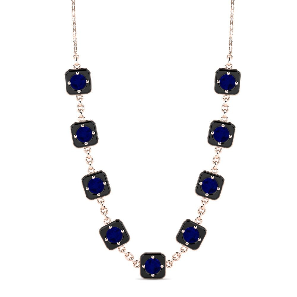 9ct Rose Gold Sapphire Women's Necklace Mahal