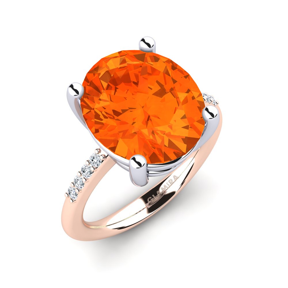 14ct Rose & White Gold Fire Opal Ring Maharlika