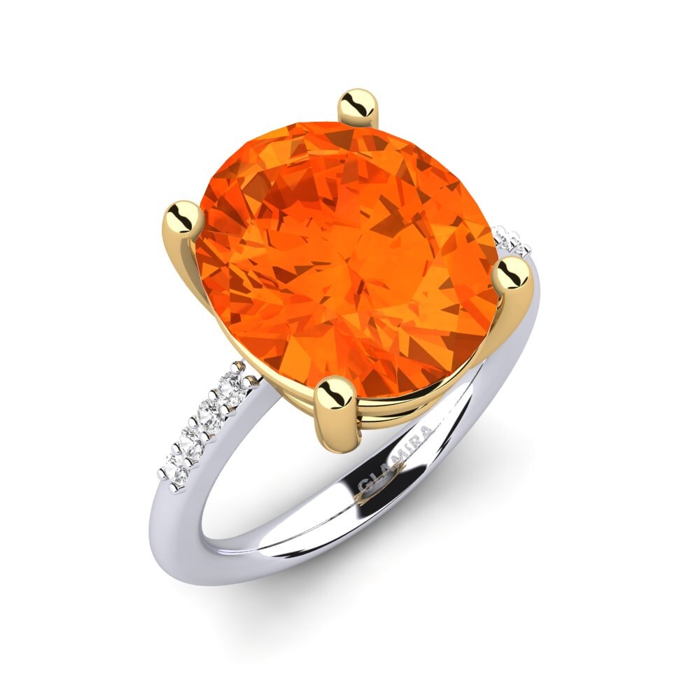 9k Oro Blanco & Amarillo Anillo Maharlika