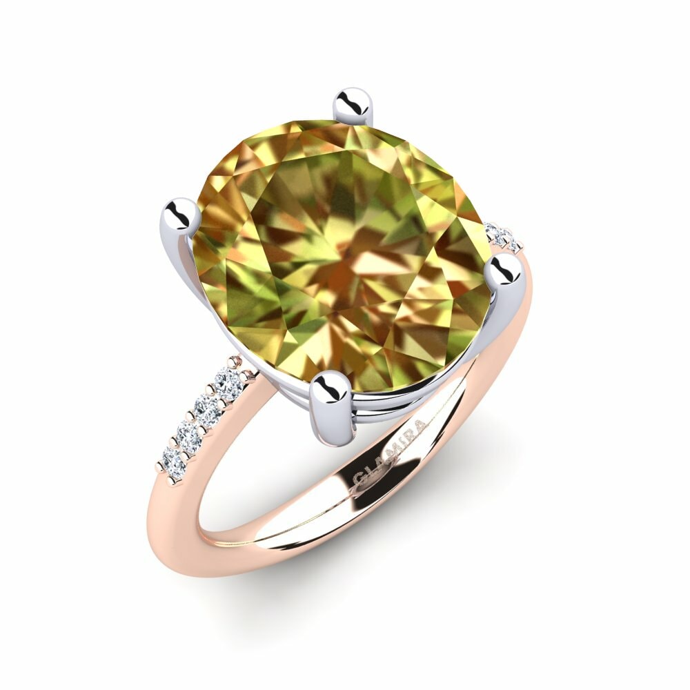 Or Rose& Blanc 14k Pierre de Sultan Bague Maharlika