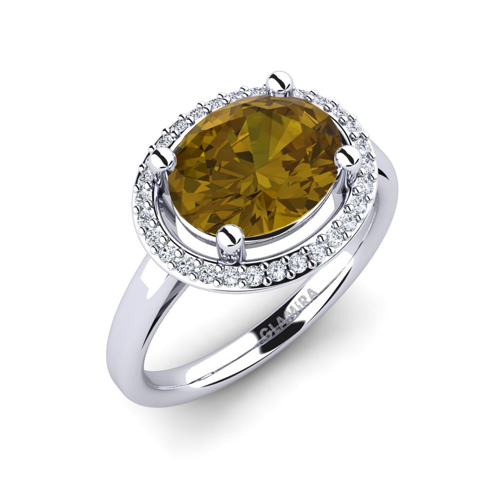 Brown Zircon Engagement Ring Mahdise