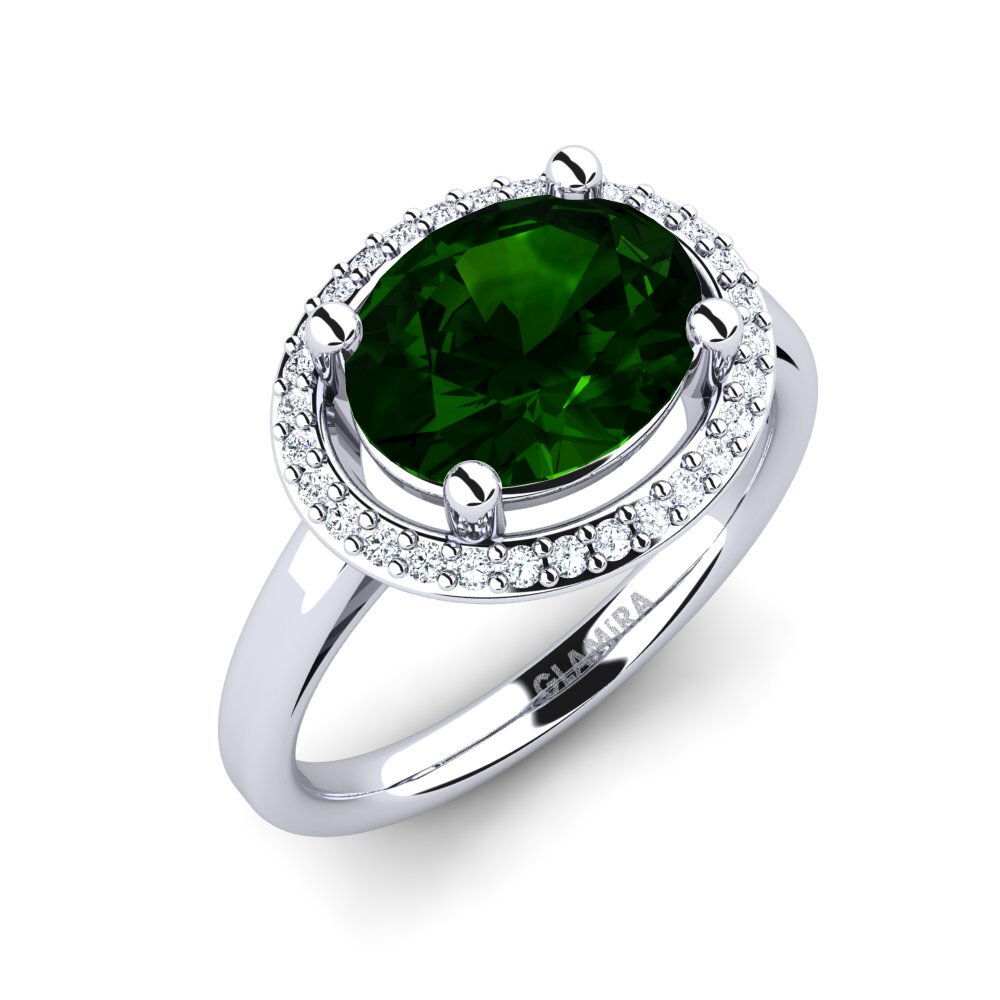 Tourmaline Verte Bague de fiançailles Mahdise
