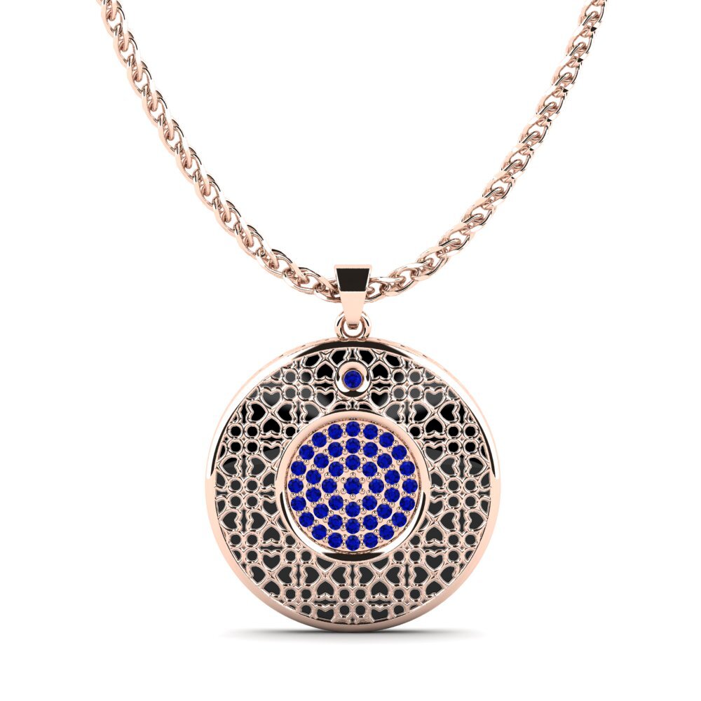 9ct Rose Gold Sapphire Women's Pendant Maher